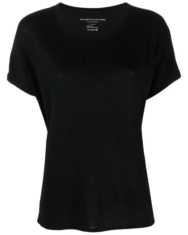 Majestic T-Shirt mit lockerem Schnitt - Schwarz Schwarz