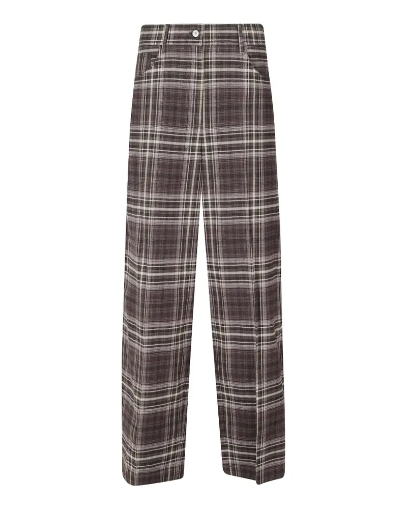 ALYSI Hose mit Schottenkaro-Print - Braun Braun