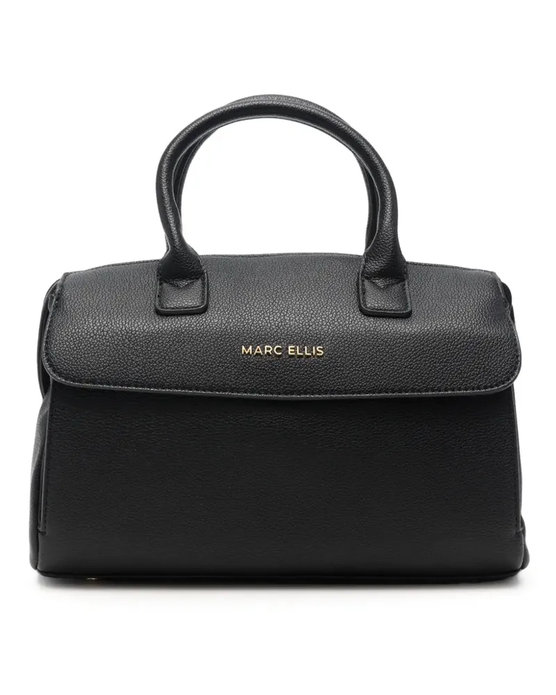 MARC ELLIS Alysa logo-plaque pebbled tote bag - Schwarz Schwarz