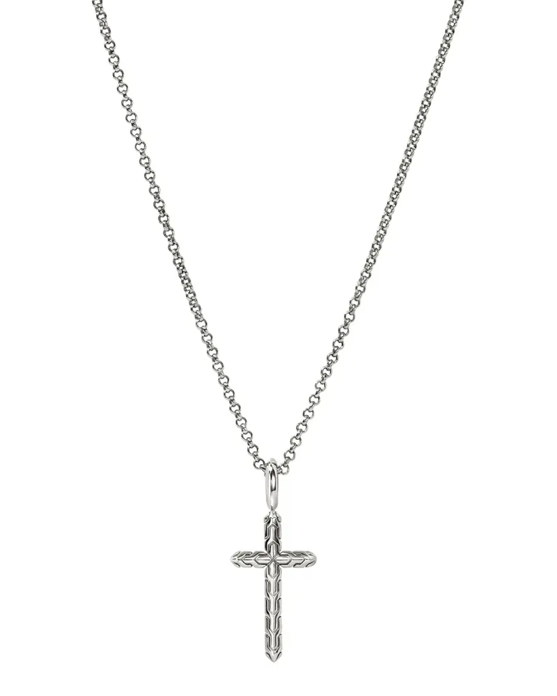 John Hardy sterling silver cross-pendant necklace - Silber Silber