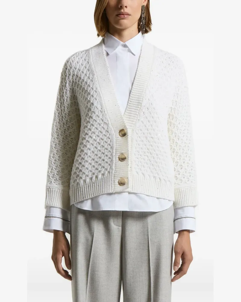 Peserico Cardigan mit Knopfverschluss - Weiß Weiß