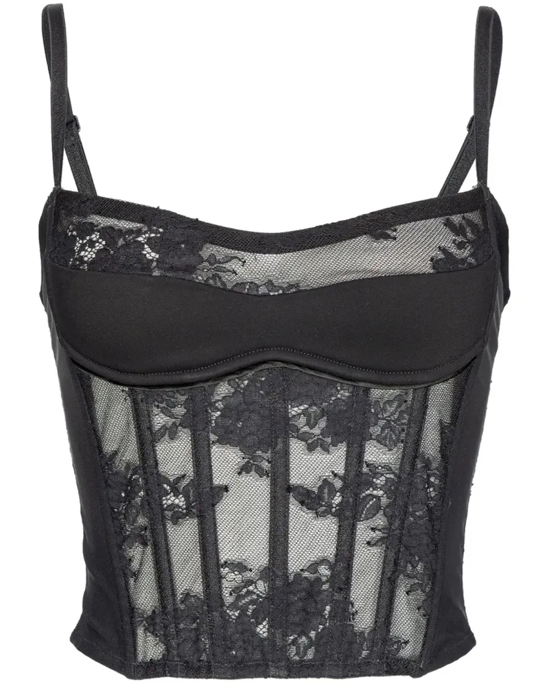Pinko Bustier-Top aus Spitze - Schwarz Schwarz