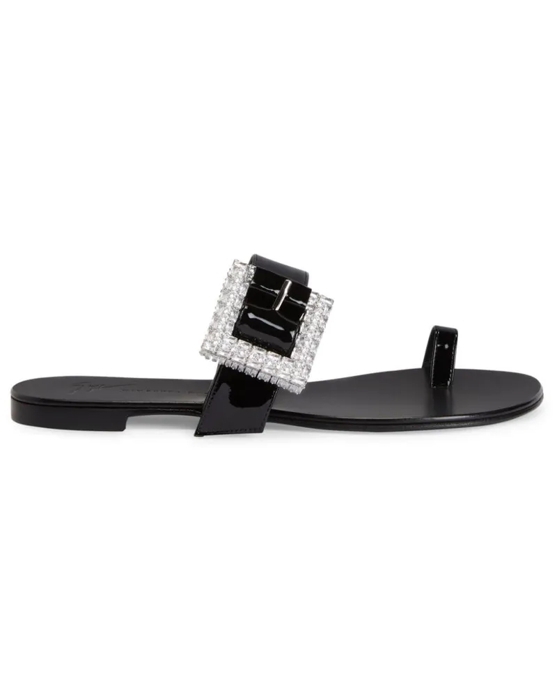 Giuseppe Zanotti Miss Buckle Sandalen mit Kristallen - Schwarz Schwarz