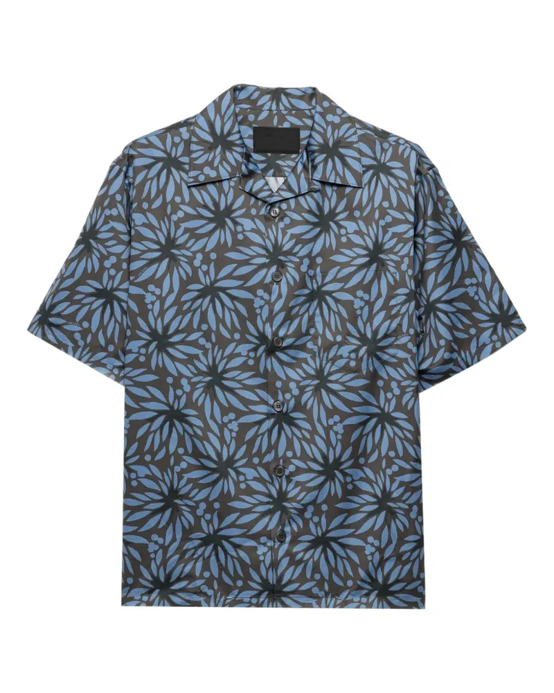 Prada Bowling-Shirt aus bedruckter Baumwolle - Grau Grau