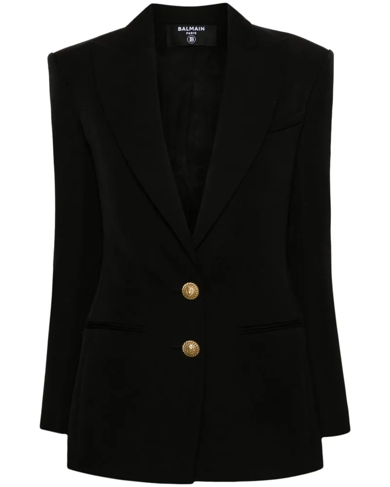 Balmain Einreihiges Sakko - Schwarz Schwarz