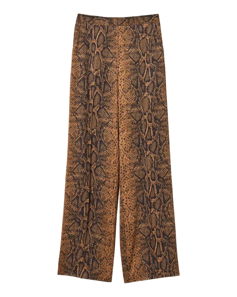 Twin-Set Weite Hose mit Python-Print - Braun Braun