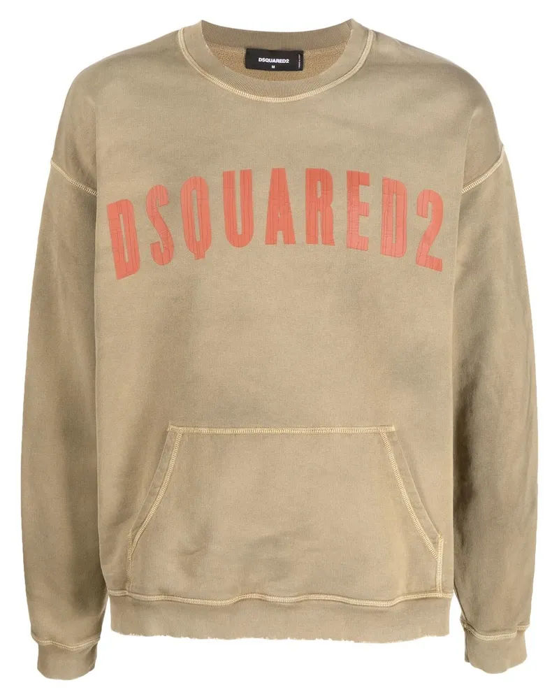 Dsquared2 Sweatshirt mit Logo-Print Nude