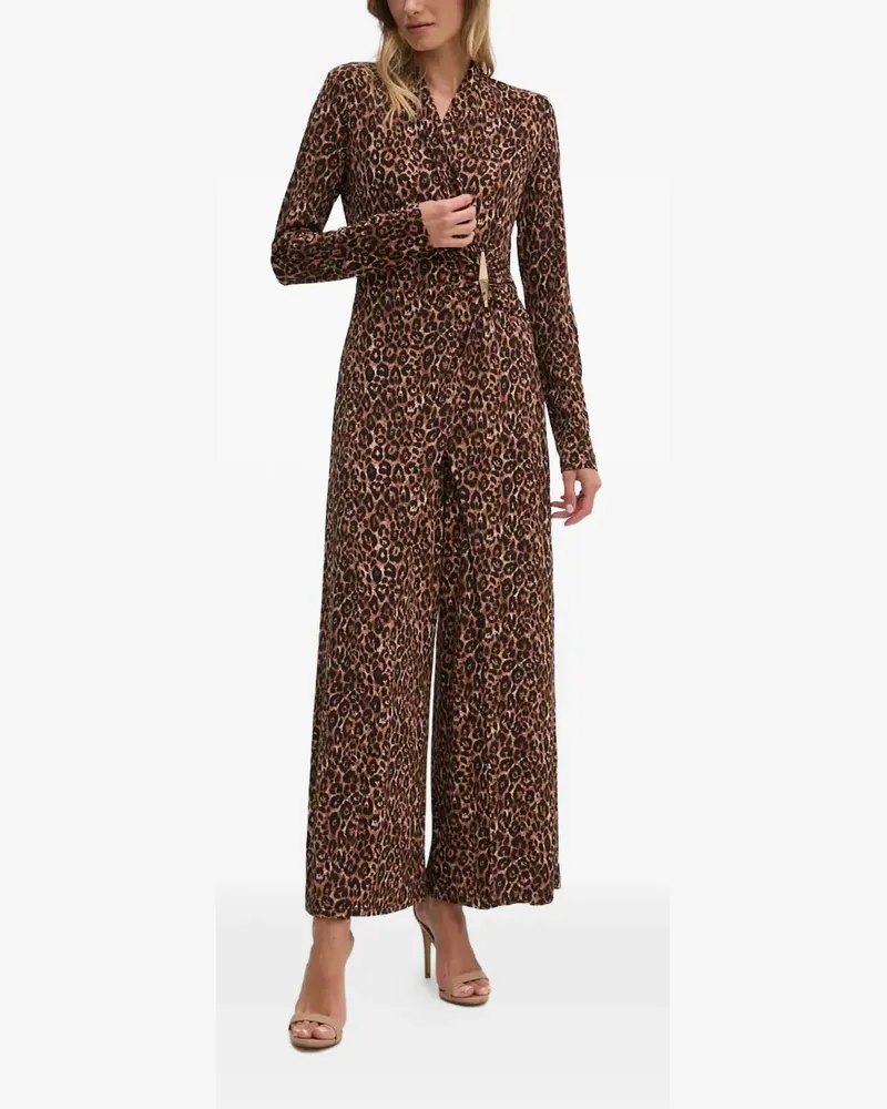 Joseph Ribkoff leopard-pattern jumpsuit - Braun Braun