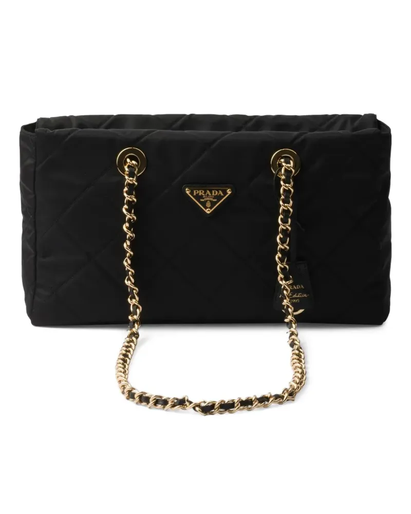 Prada Gesteppte Schultertasche - Schwarz Schwarz