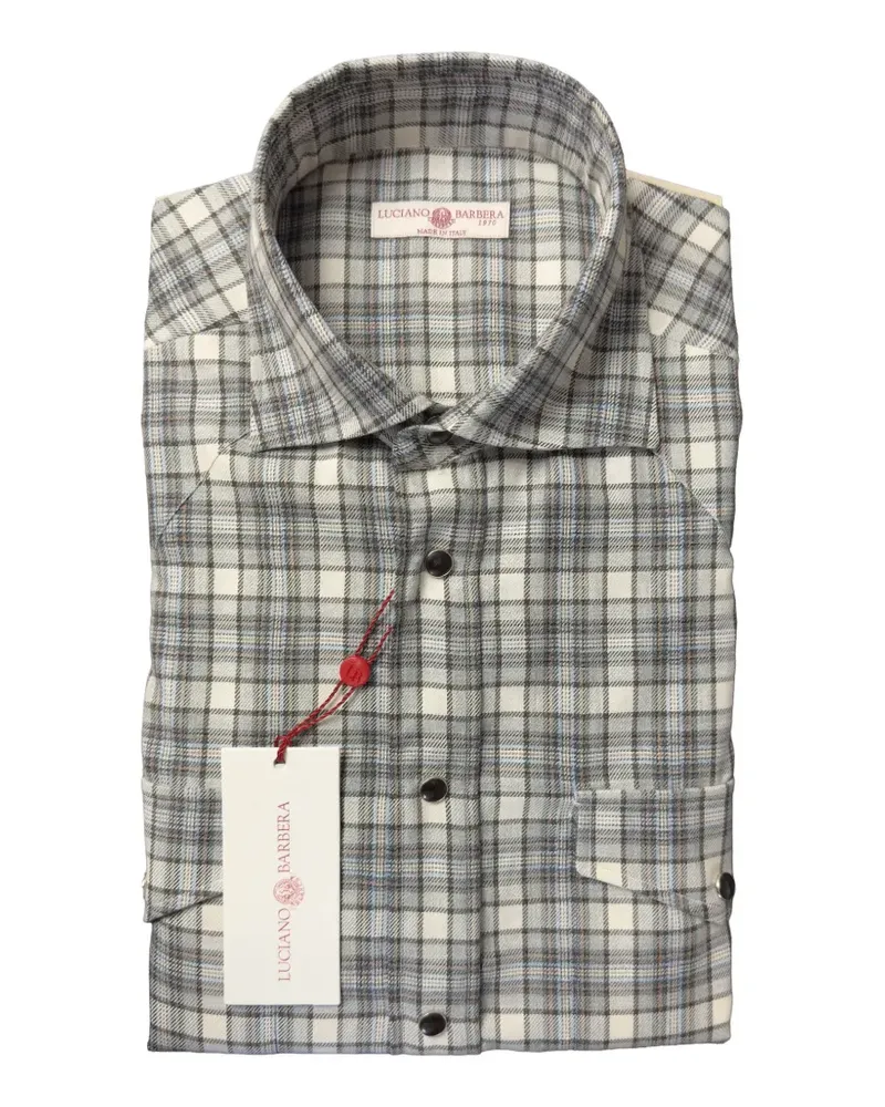 Luciano Barbera check-pattern shirt - Grau Grau