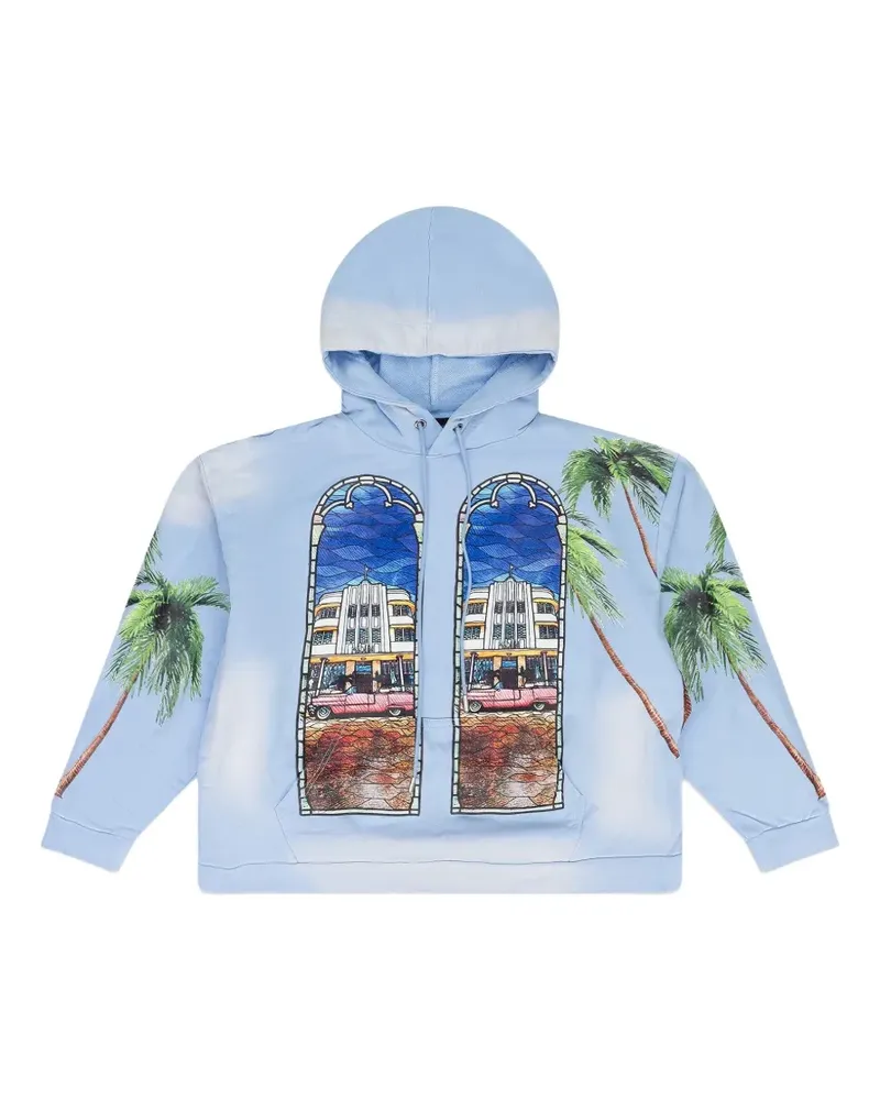 WHO DECIDES WAR Patron Of The New graphic-print hoodie - Blau Blau