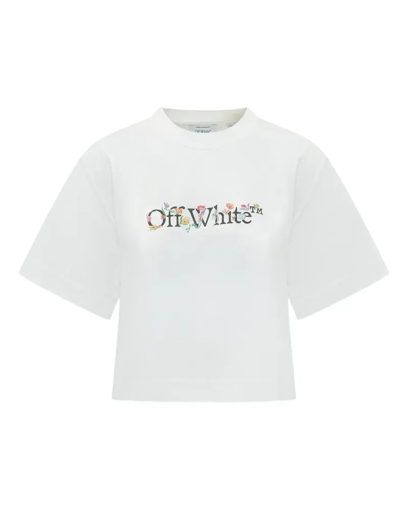 OFF-WHITE Glowing Flower Cropped-T-Shirt - Weiß Weiß