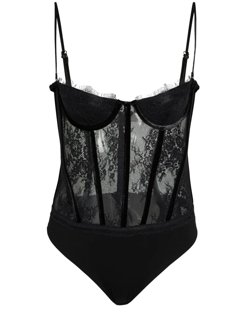 Retrofête Gisela Body - Schwarz Schwarz