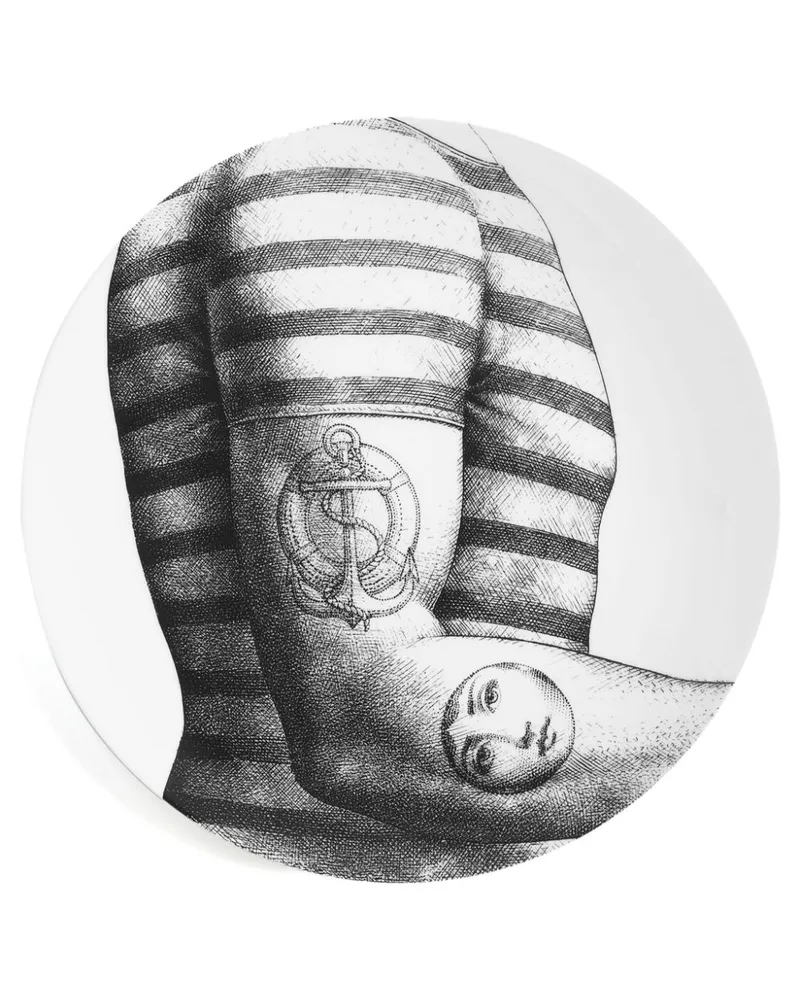 Fornasetti Tema e Variazioni n.215 Wandteller - Grau Grau