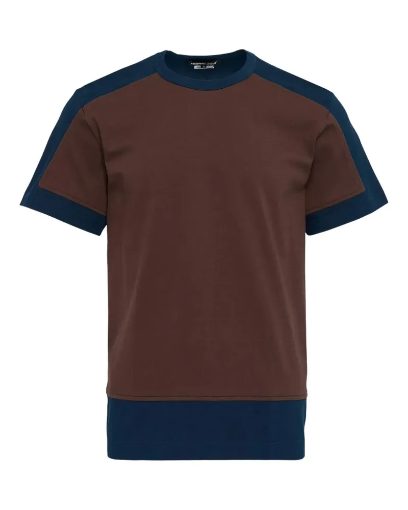 Comme des Garçons T-Shirt in Colour-Block-Optik - Blau Blau