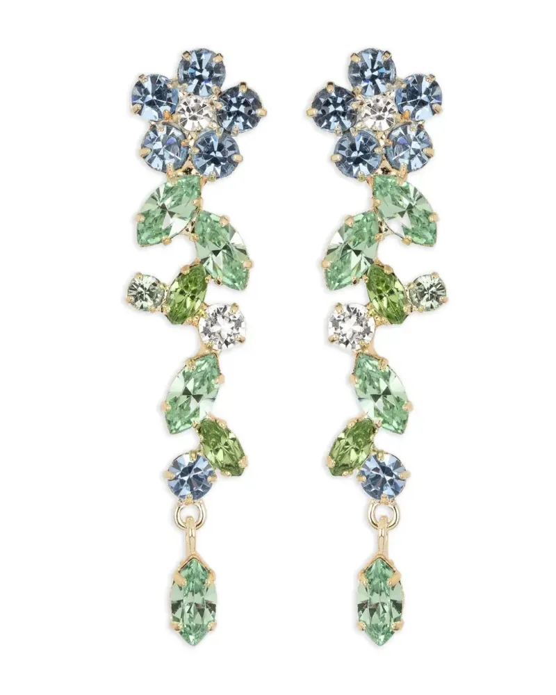 Jennifer Behr Jasmina floral-motif drop earrings - Gold Gold