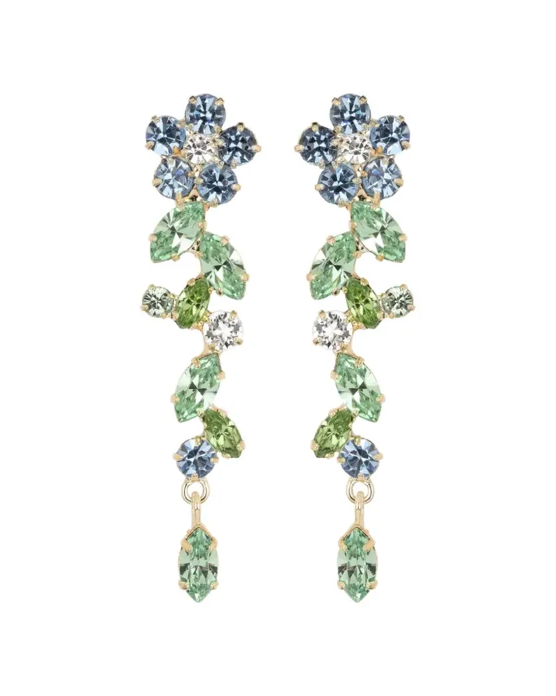 Jennifer Behr Jasmina floral-motif drop earrings - Gold Gold