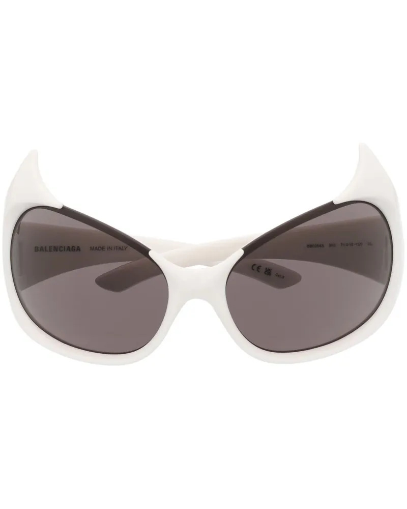 Balenciaga Sonnenbrille mit Cat-Eye-Gestell - Weiß Weiß