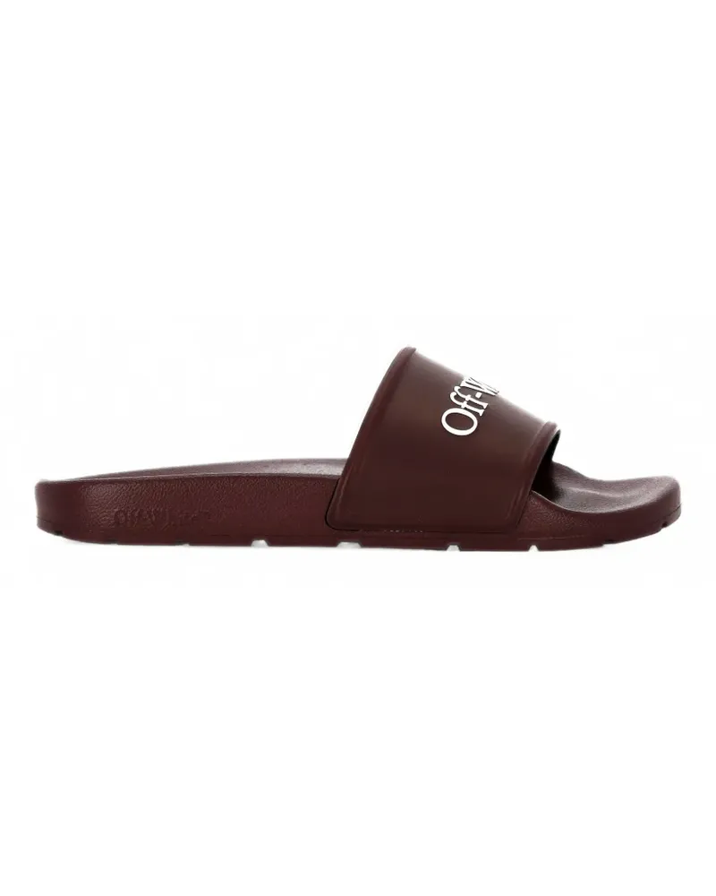 OFF-WHITE logo-print pool sliders - Braun Braun