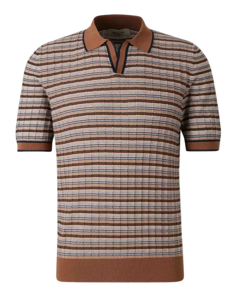 Gran Sasso striped collared T-shirt - Braun Braun
