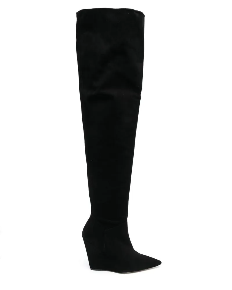 Stuart Weitzman Spitze Stiefel 115mm - Schwarz Schwarz