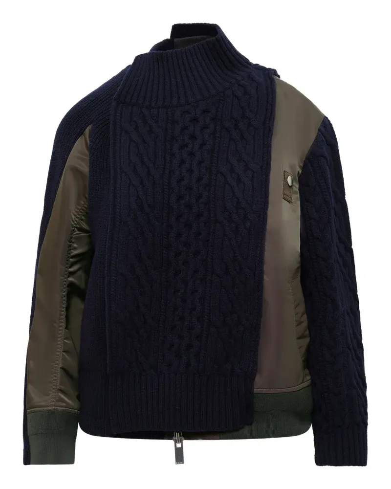Sacai Jacke mit Zopfmuster - Blau Blau