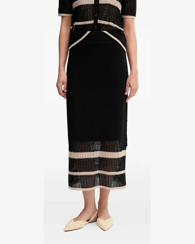 Joseph Ribkoff striped openwork skirt - Schwarz Schwarz