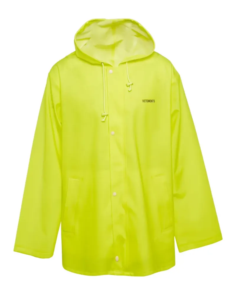 VETEMENTS logo-print raincoat - Gelb Gelb