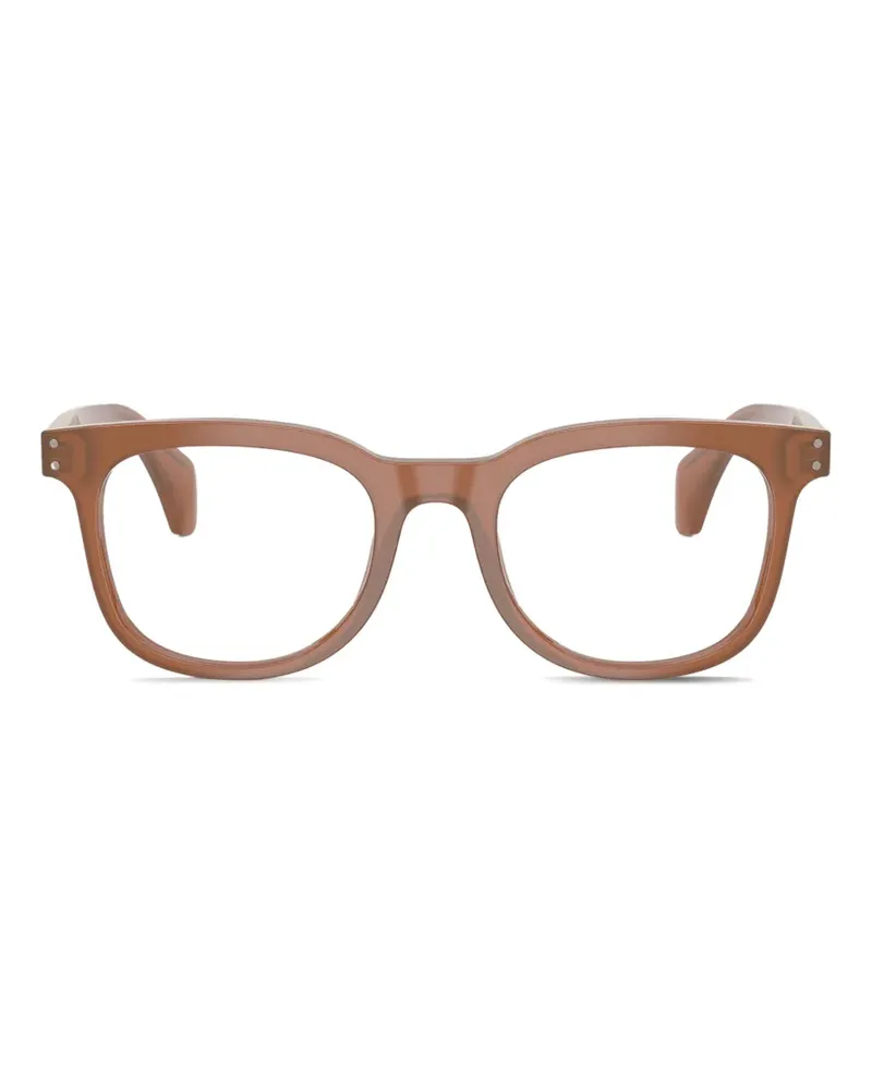 Moncler Brille mit Logo-Schild - Nude Nude