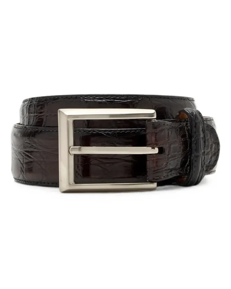 Magnanni Cocoarcade crocodile-effect leather belt - Braun Braun