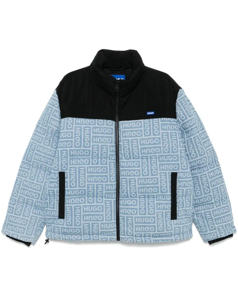 HUGO BOSS Gefütterte Jacke mit Logo-Print - Blau Blau