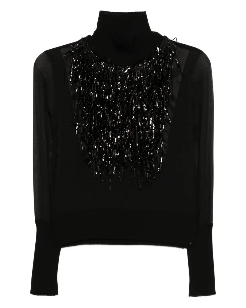 Undercover Oberteil mit Glitter-Quasten - Schwarz Schwarz