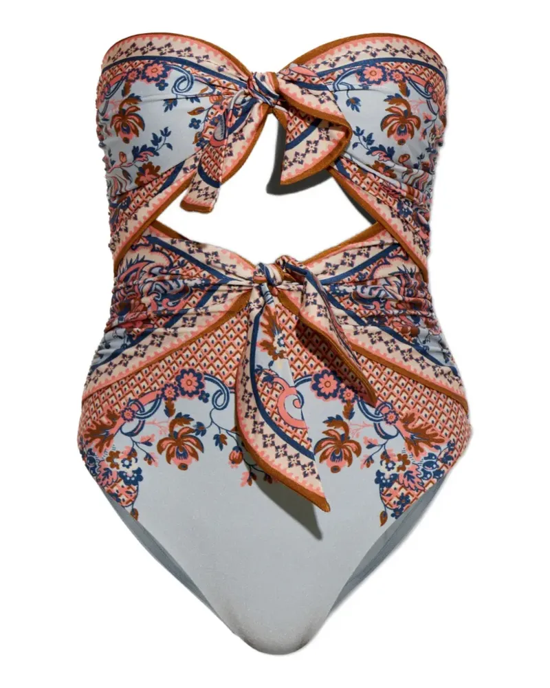 Zimmermann Sundance Badeanzug mit Paisley-Print und Cut-Out - Nude Nude