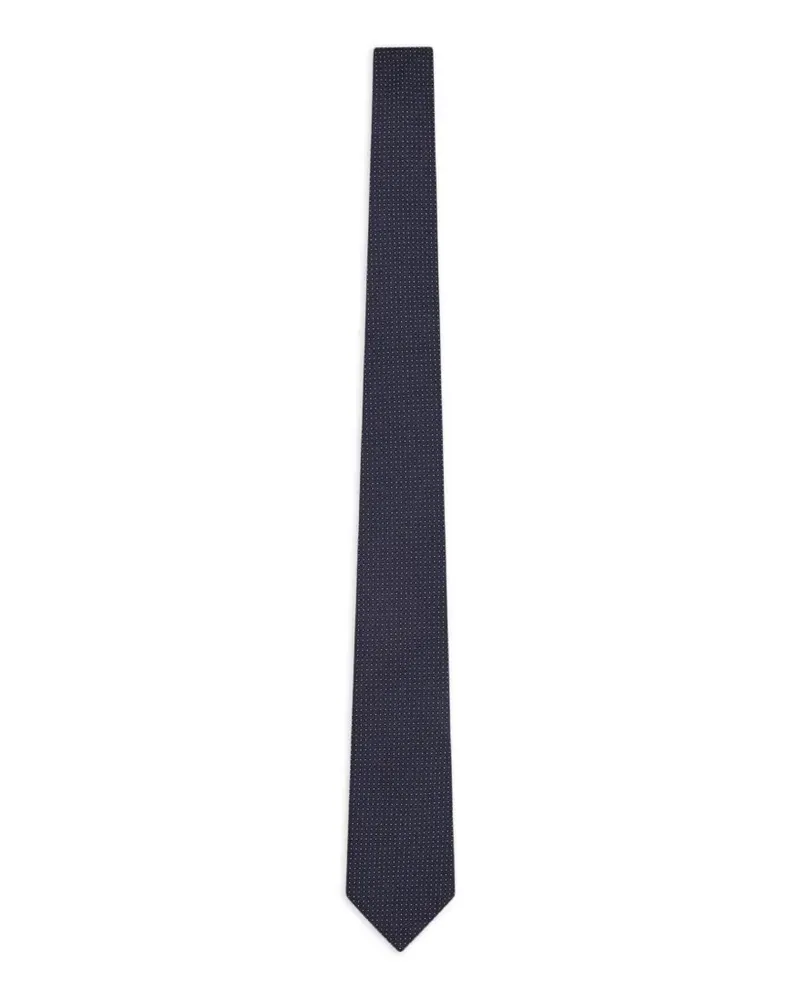 Giorgio Armani jacquard-knit silk tie - Blau Blau