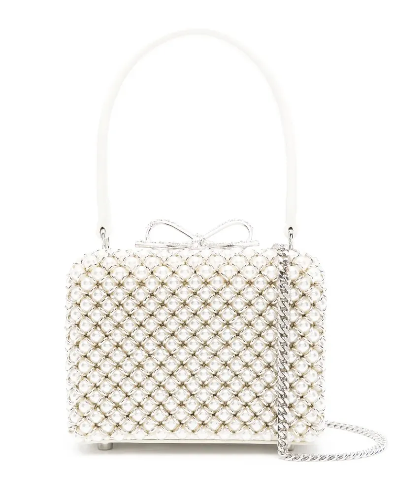 Self-Portrait Mini Tote Bag mit Perlenverzierung - Nude Nude