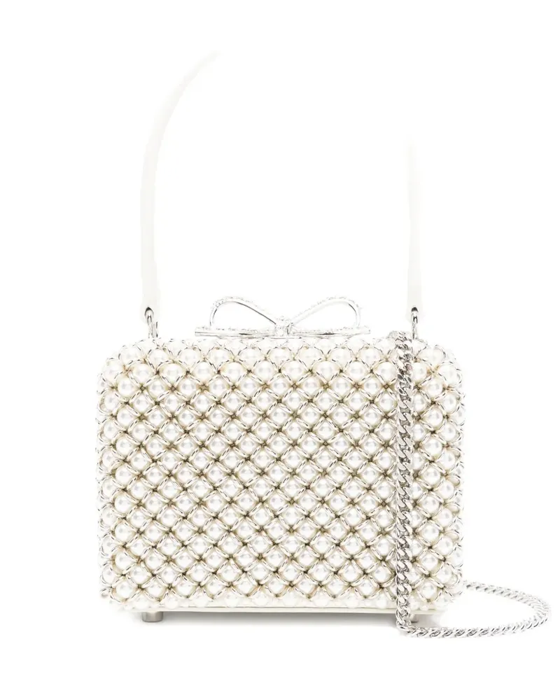 Self-Portrait Mini Tote Bag mit Perlenverzierung - Nude Nude