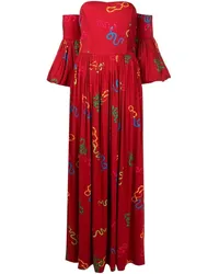 ISOLDA Kleid mit Print Rot