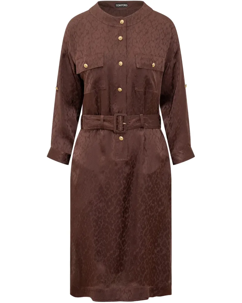Tom Ford Hemdkleid mit Gürtel - Braun Braun