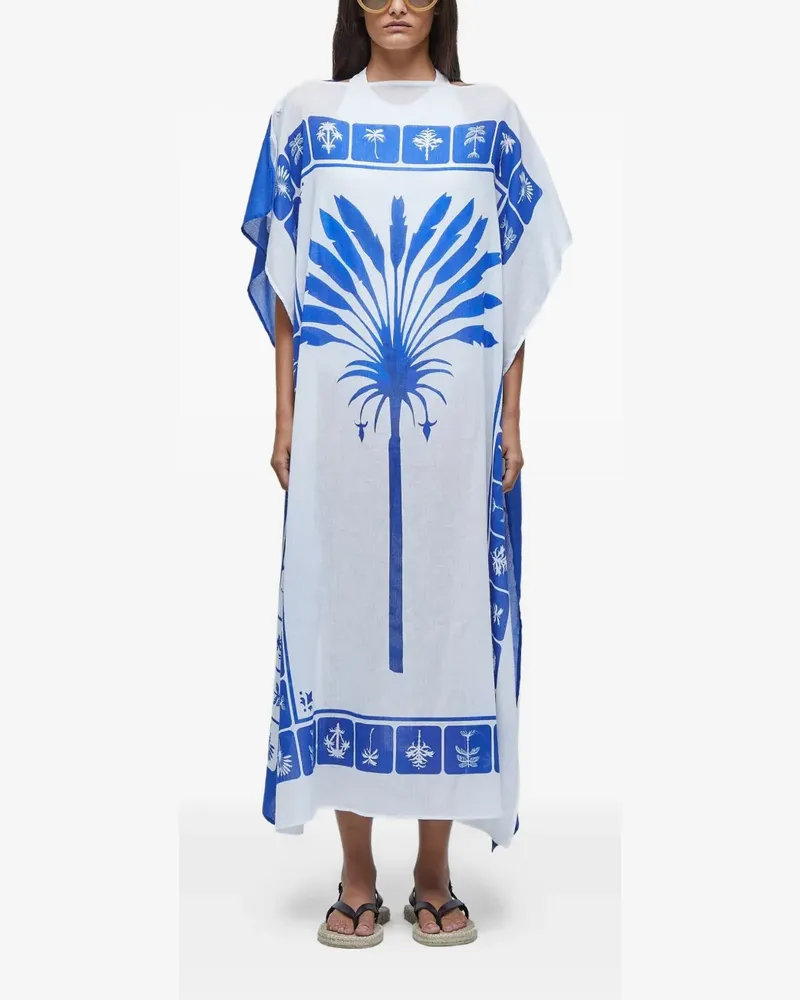 Osklen Nadador Azulejo Maxikleid mit Print - Weiß Weiß