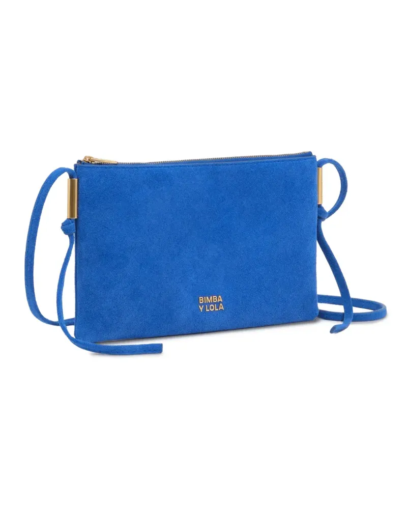 BIMBA Y LOLA Kleine Electric-Blue Clutch aus Wildleder - Blau Blau