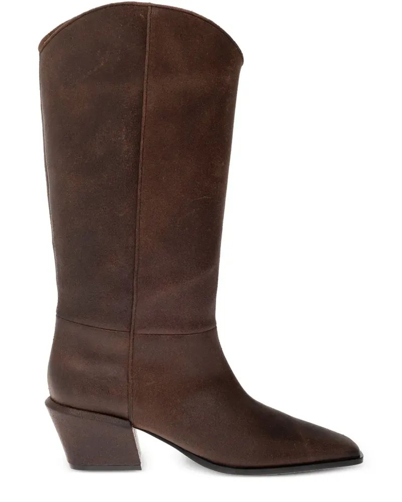 Paris Texas Spitze Bettina Stiefel 50mm - Braun Braun