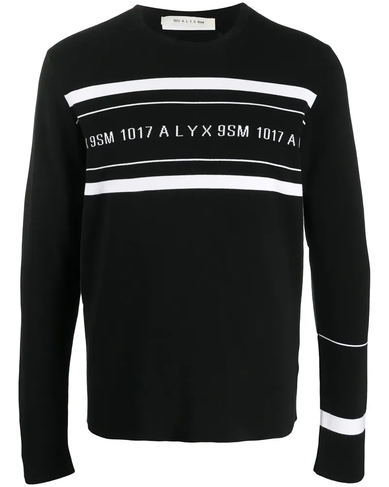 1017 ALYX 9SM Gestreifter Pullover - Schwarz Schwarz