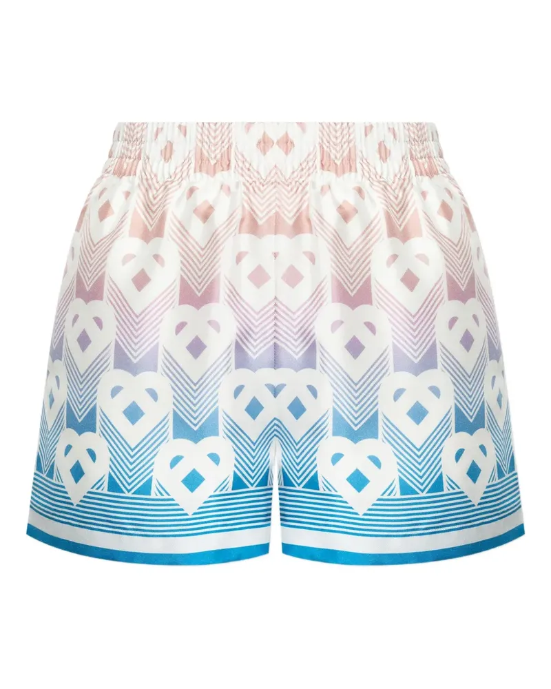 Casablanca Paris Seidenshorts mit Monogramm-Print - Blau Blau