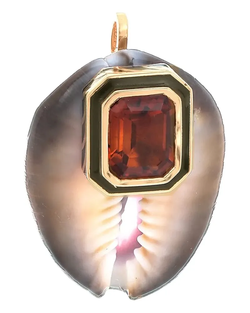 DEZSO 18kt Citrine Cowry Rotgoldanhänger - Rosa Rosa