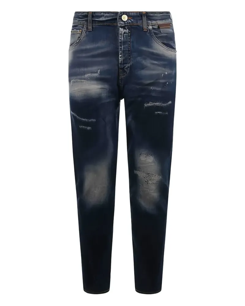 Yes London Jeans in Distressed-Optik - Blau Blau