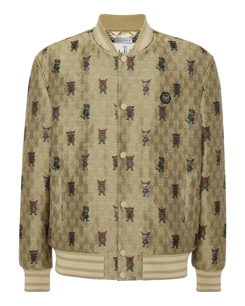 Philipp Plein Bomberjacke mit Jacquard-Animal-Print - Nude Nude