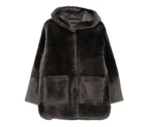 Kapuzenjacke mit aufgesetzten Taschen - Braun