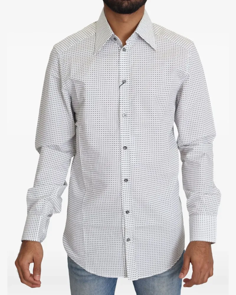 Dolce & Gabbana Hemd mit Polka Dots - Weiß Weiß