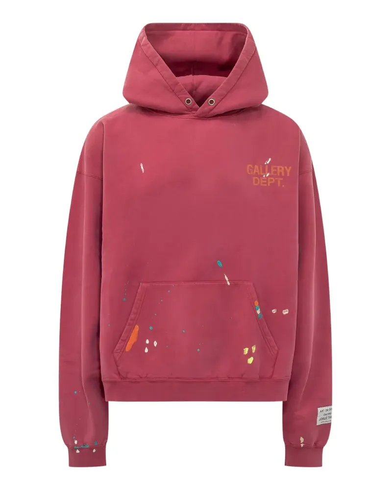 GALLERY DEPT. paint-splatter logo-print hoodie - Rot Rot