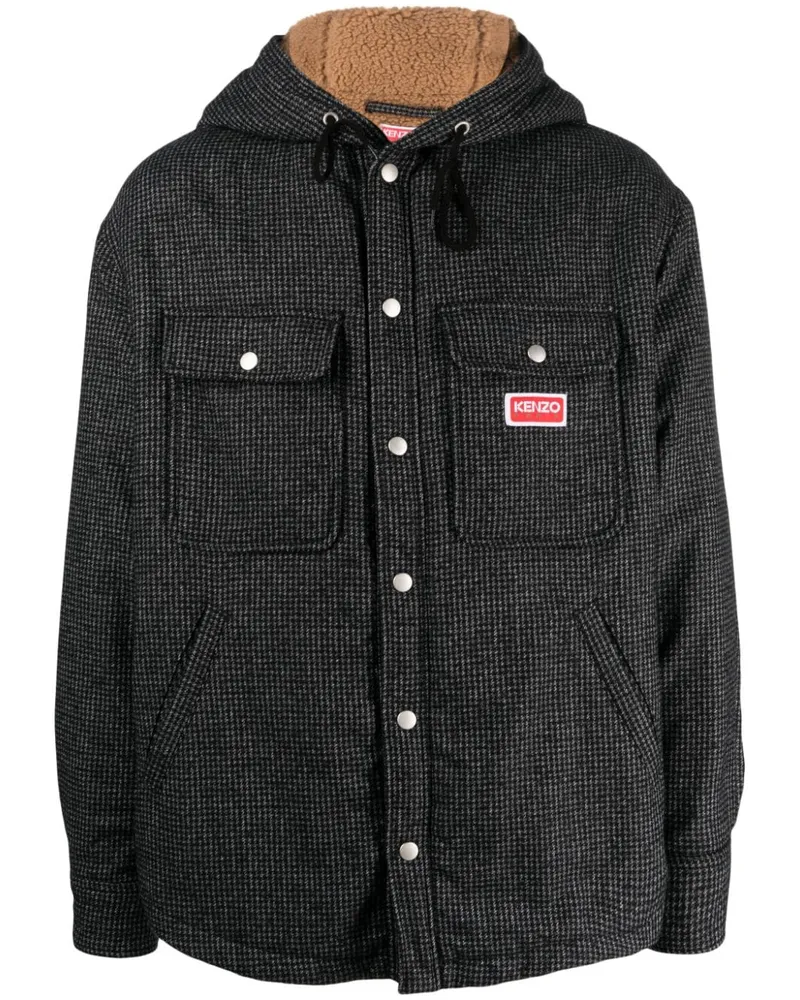 Kenzo Hemdjacke mit Hahnentrittmuster - Grau Grau